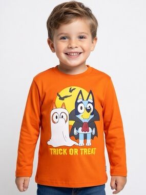 Bluey Halloween Orange Graphic Tee - Trick or Treat